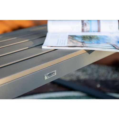 Detroit parkbench - aluminium -  carbon black - carbon grey polywood