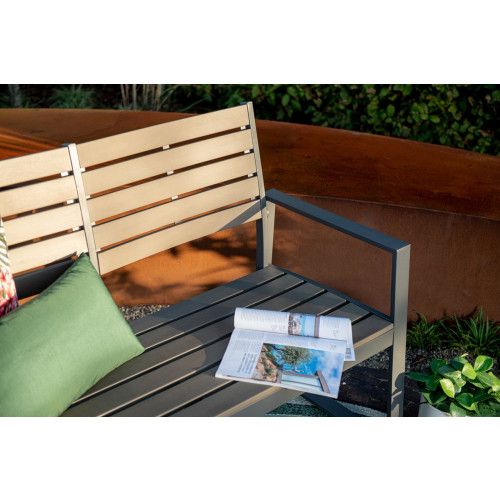 Detroit parkbench - aluminium -  carbon black - carbon grey polywood
