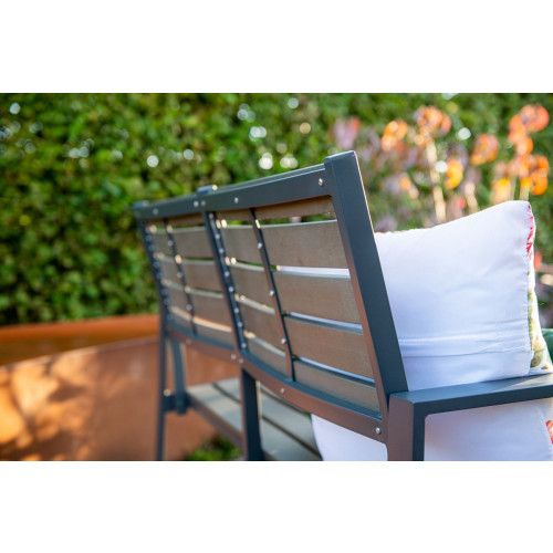 Detroit parkbench - aluminium -  carbon black - carbon grey polywood