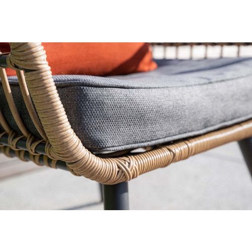 Margriet lounge set - 5-pieces - carbon black -  natural rotan - mystic grey