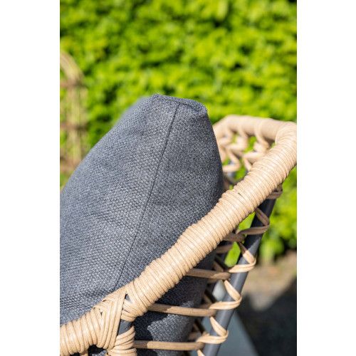 Margriet lounge set - 5-pieces - carbon black -  natural rotan - mystic grey