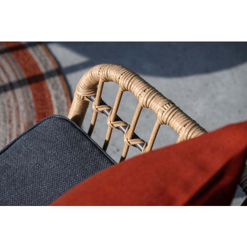 Margriet lounge set - 5-pieces - carbon black -  natural rotan - mystic grey