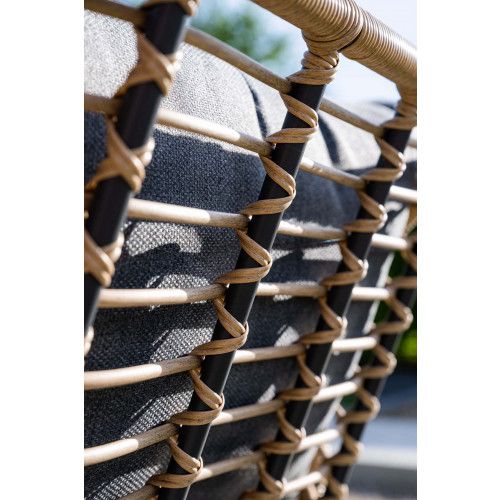Margriet lounge set - 5-pieces - carbon black -  natural rotan - mystic grey