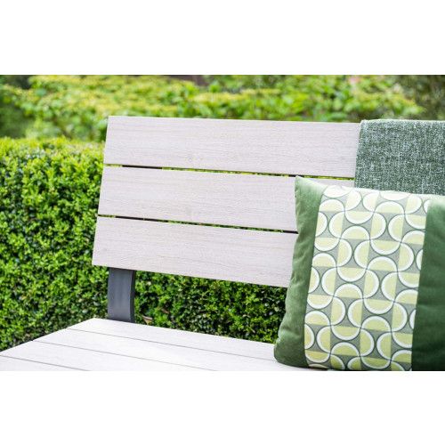 Jondal parkbench - carbon black -  light teak vironwood