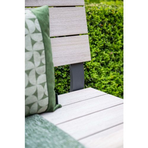 Jondal parkbench - carbon black -  light teak vironwood