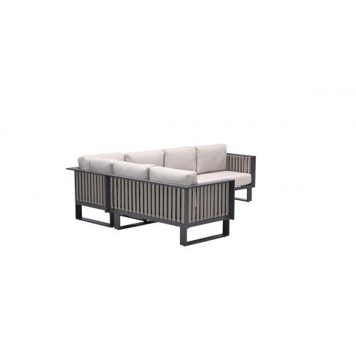 Bologna cornerset - 4-pieces -carbon black-taupe-desert sand 