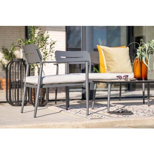 Morella loungeset - 4-piece - carbon black - valley sand 