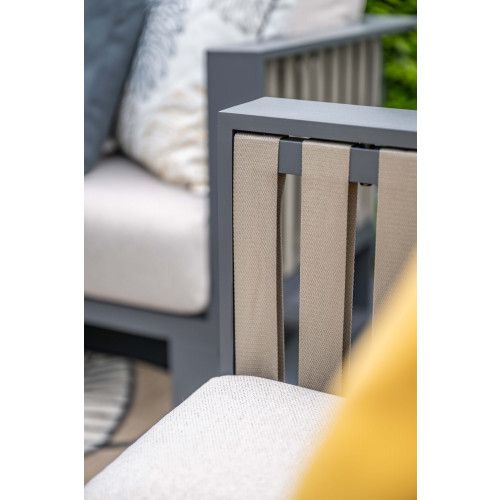 Bologna loungeset - 3-pieces - carbon black  taupe - desert sand