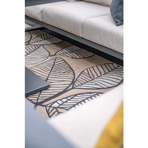Bologna loungeset - 3-pieces - carbon black  taupe - desert sand