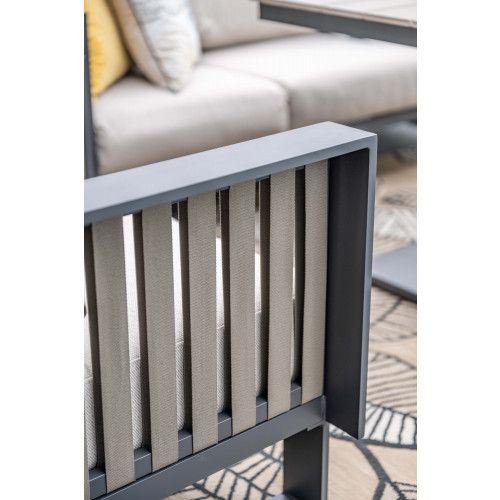 Bologna loungeset - 3-pieces - carbon black  taupe - desert sand
