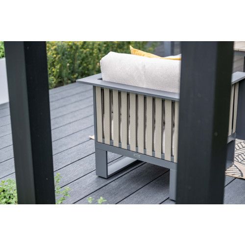 Bologna loungeset - 3-pieces - carbon black  taupe - desert sand