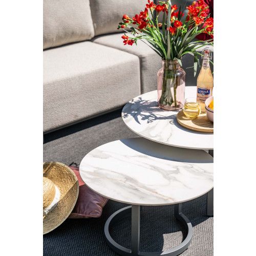 Monte Carlo loungeset - 3-pieces - left carbon black - rope sand - merino sand