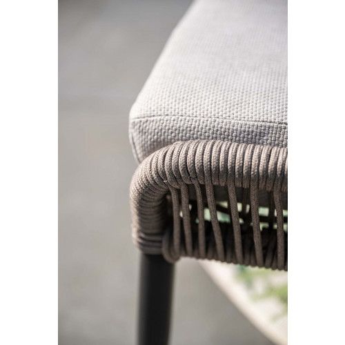 Andorra armchair - including ottoman - carbon black -  rope taupe - valley sand