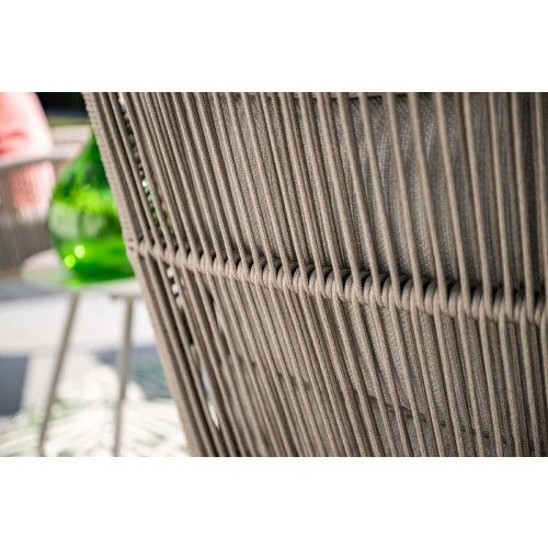 Andorra armchair - including ottoman - carbon black -  rope taupe - valley sand