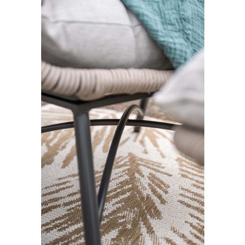 Logan armchair including ottoman - rope taupe - valley sand
