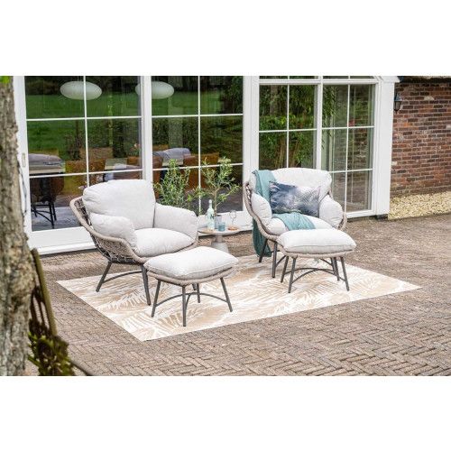 Logan armchair including ottoman - rope taupe - valley sand