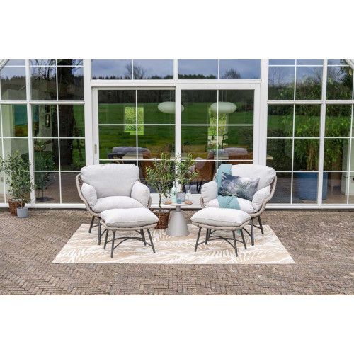 Logan armchair including ottoman - rope taupe - valley sand