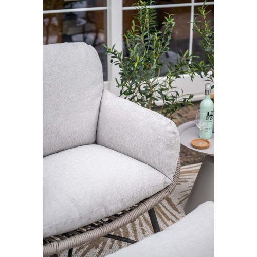 Logan armchair including ottoman - rope taupe - valley sand