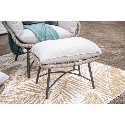 Logan armchair including ottoman - rope taupe - valley sand