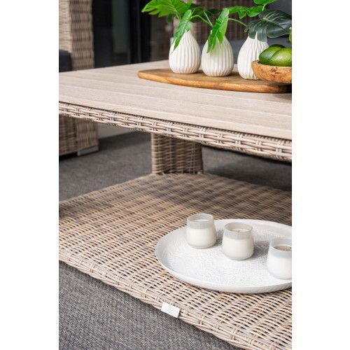 Tennessee lounge table - 140x80 cm - vintage willow - light  teak vironwood