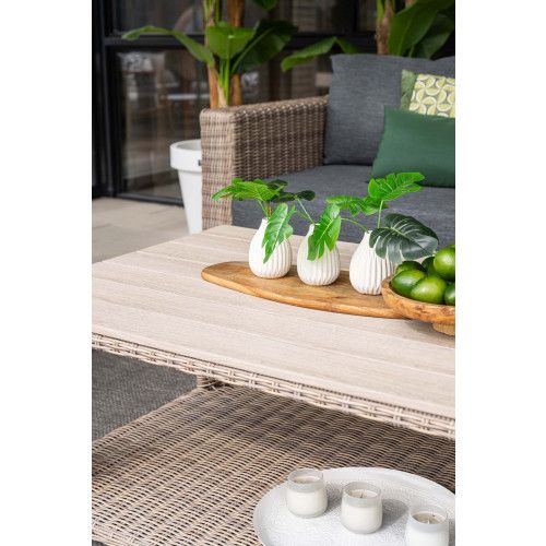 Tennessee lounge table - 140x80 cm - vintage willow - light  teak vironwood