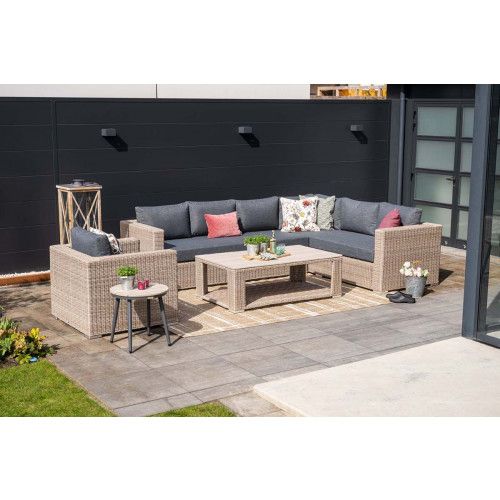 Tennessee open sofa - left - vintage willow - anthracite  texfiber