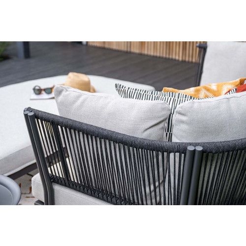 San Remo daybed - carbon black - rope lava black - valley sand