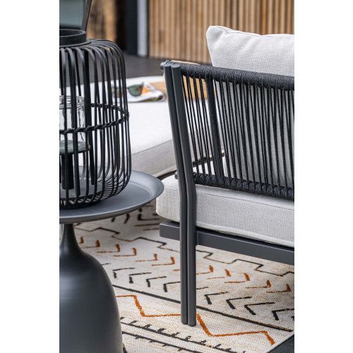 San Remo daybed - carbon black - rope lava black - valley sand