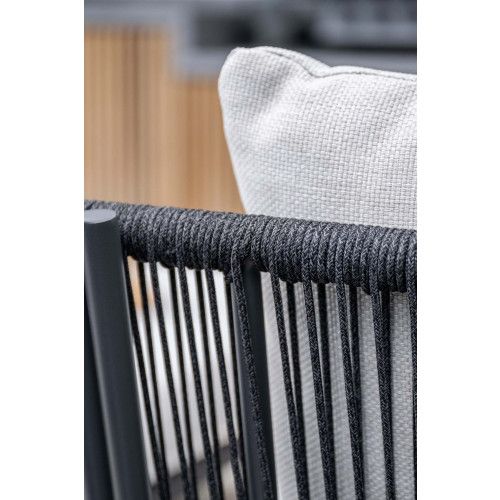 San Remo daybed - carbon black - rope lava black - valley sand