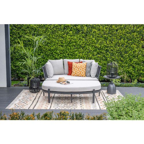 San Remo daybed - carbon black - rope lava black - valley sand