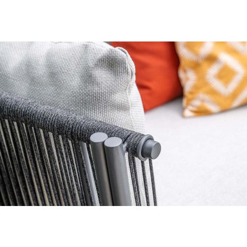 San Remo daybed - carbon black - rope lava black - valley sand