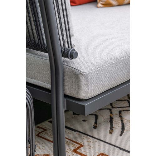 San Remo daybed - carbon black - rope lava black - valley sand