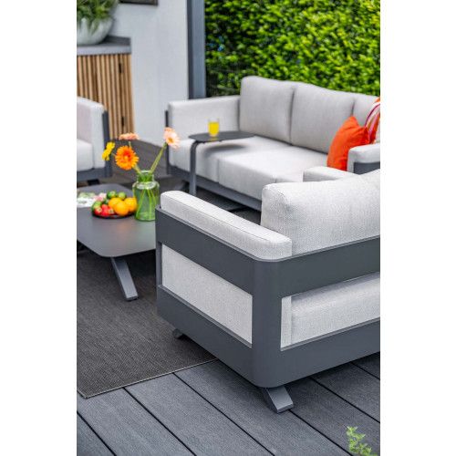 Realdo lounge sofaset - 5-pieces - carbon black- valley sand 