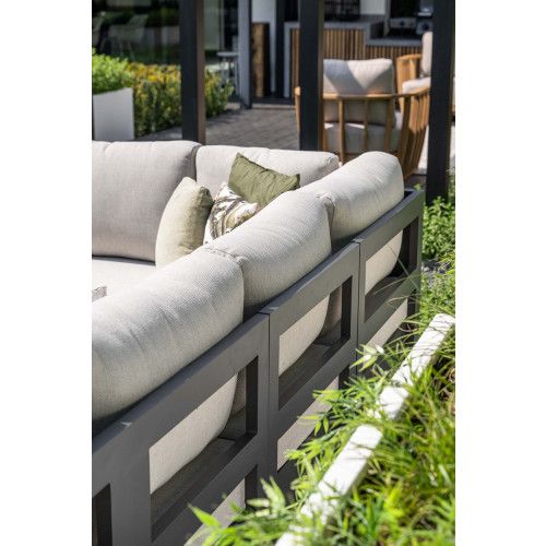 Savona lounge set - 3-pieces - carbon black - valley sand - light teak look