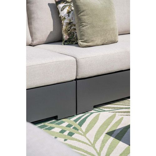 Savona lounge set - 3-pieces - carbon black - valley sand - light teak look