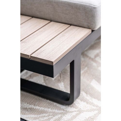 Masone loungeset - 4-pieces - carbon black  valley sand - light teak Vironwood