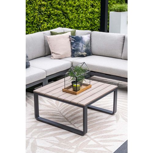 Masone loungeset - 4-pieces - carbon black  valley sand - light teak Vironwood