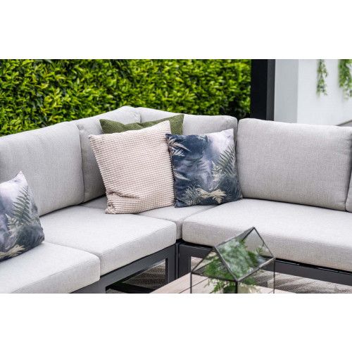 Masone loungeset - 4-pieces - carbon black  valley sand - light teak Vironwood
