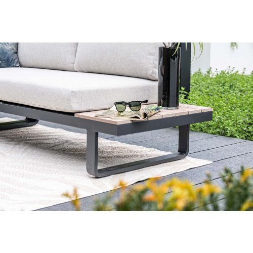 Masone loungeset - 4-pieces - carbon black  valley sand - light teak Vironwood