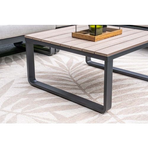 Masone loungeset - 4-pieces - carbon black  valley sand - light teak Vironwood