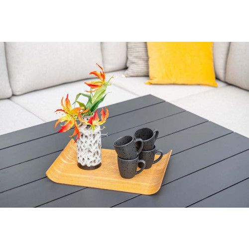Levanto cornerset - 3-pieces - carbon black - valley sand - light teaklook