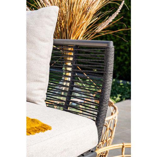 Melissa daybed - carbon black - rope lava black -  valley sand