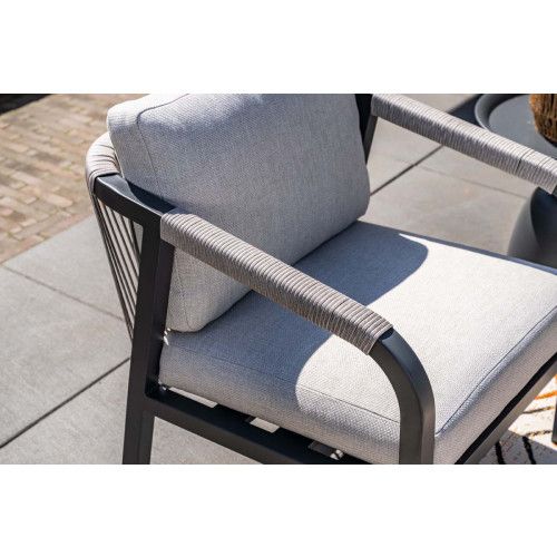 Monti loungeset - 4-pieces - carbon black  rope taupe - valley sand