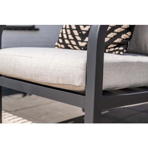 Monti loungeset - 4-pieces - carbon black  rope taupe - valley sand