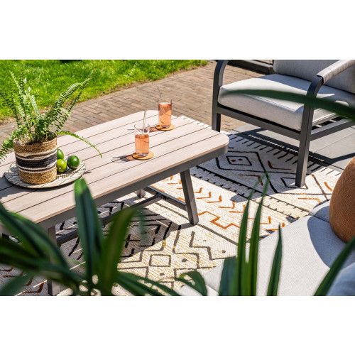 Monti loungeset - 4-pieces - carbon black  rope taupe - valley sand