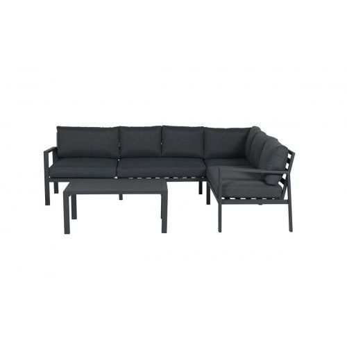 Lexington lounge set - 4-pieces - right - carbon black -  reflex black