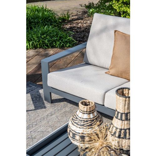 Lincoln lounge set - 4-pieces - carbon black -  desert sand