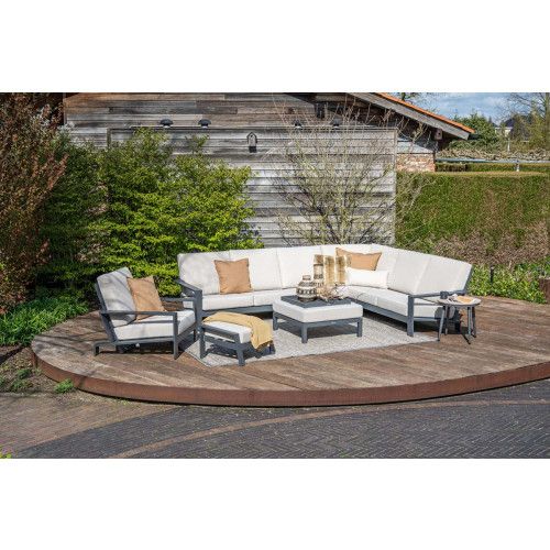 Lincoln lounge set - 4-pieces - carbon black -  desert sand