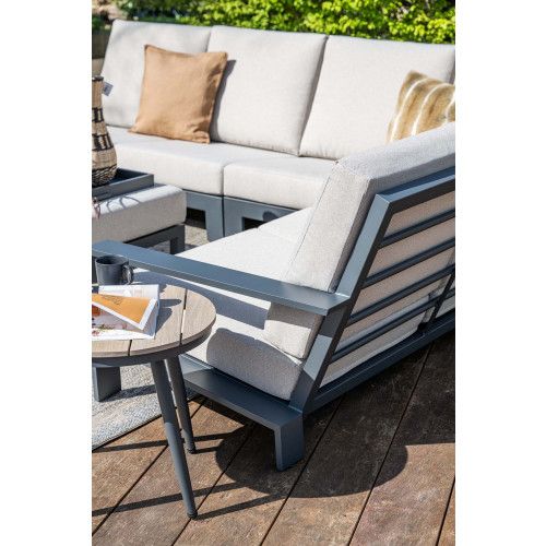 Lincoln lounge set - 4-pieces - carbon black -  desert sand