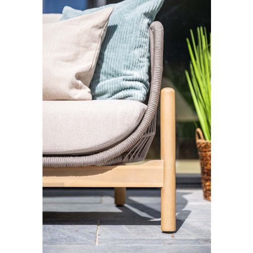 Talara loungeset - 5-pieces - acacia wood with white wash - rope taupe - grey sand
